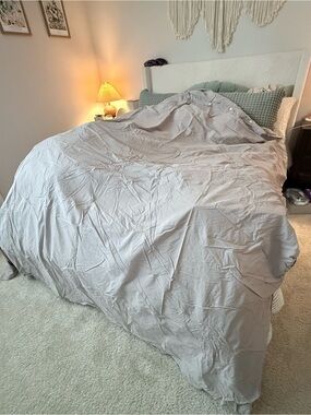 Parachute Percale Light Gray Duvet cover - Soft Neutral Bedding